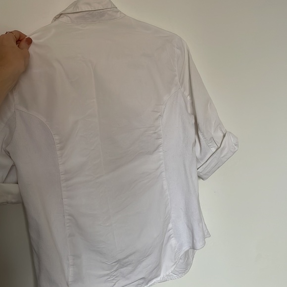 ALFRED SUNG luxe white button up shirt S - Picture 3 of 4